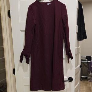 Chic Long Sleeve Burgundy Dress